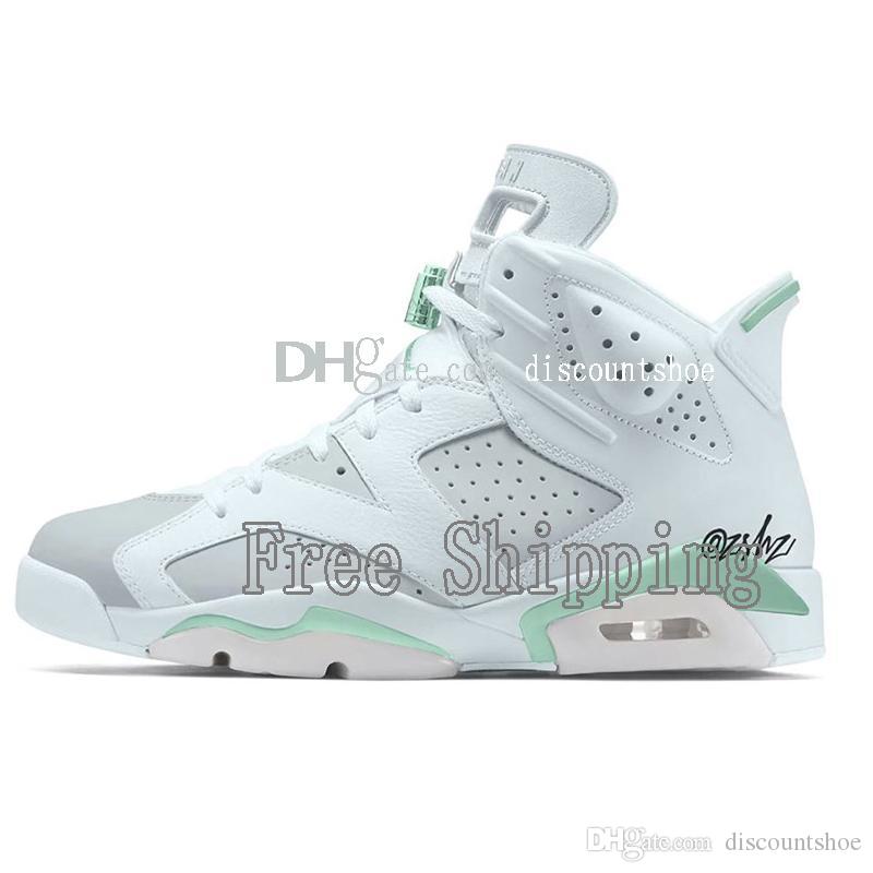 

Basketball shoes 6 WMNS Tiffany Blue Men Women 6s White/Pure Platinum-Mint Foam Sneakers Jumpman, Electric green