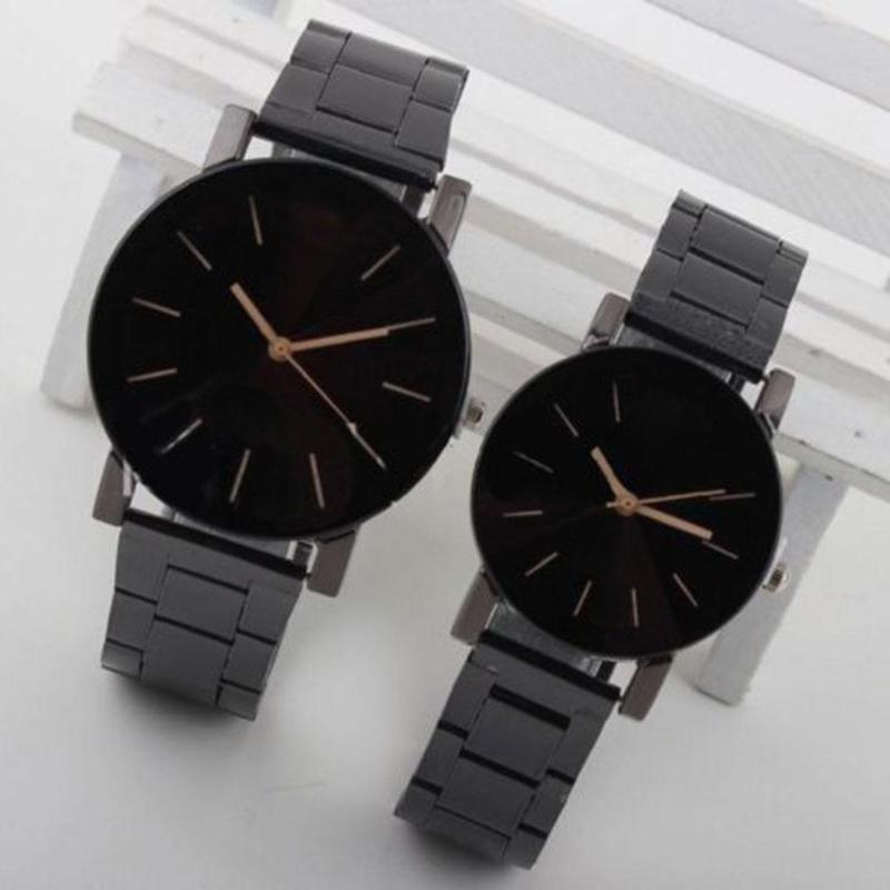 

Wristwatches Luxury Men Women Analog Quartz Wrist Watch Stainless Steel Band & Case Black, Women watch