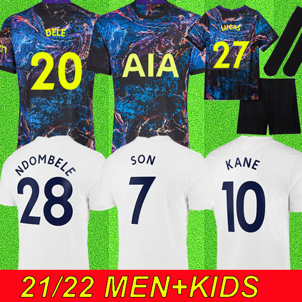 

21 22 KANE SON BALE BERGWIJN TOTTENHAM DELE Soccer Jerseys 2021 2022 LUCAS Football kit shirt NDOMBELE VINICIUS tops Men + kids sets uniform, 21/22 away kids