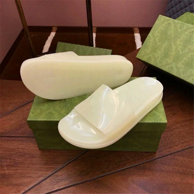 

Luminous Slippers Transparent Sandals Mans Womans Flip Flops Top Quality Oudoor Indoor Summer Slip On Slides Ultra-thin Rubber Sole Shoes With Box