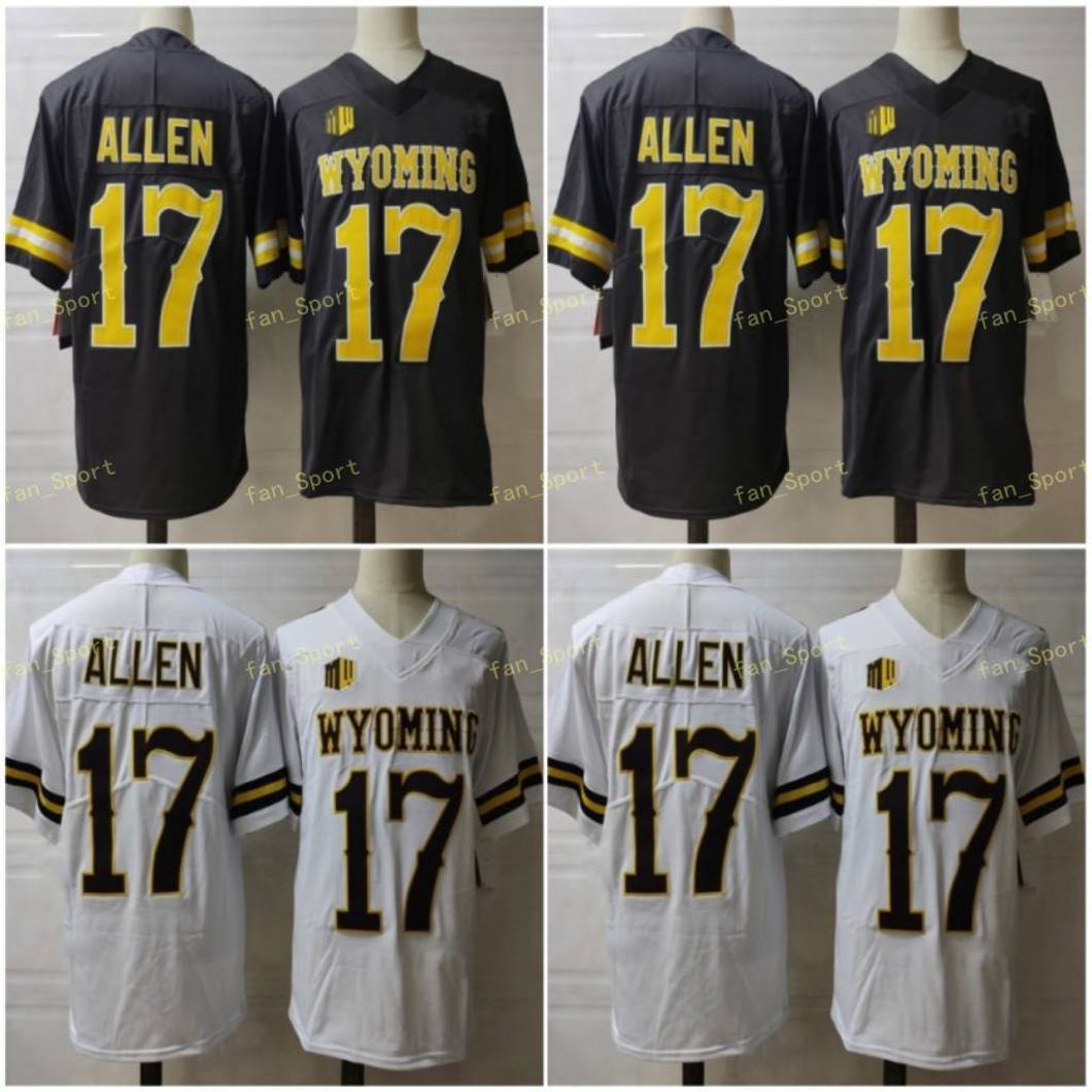 

NCAA Wyoming Cowboys #17 Josh Allen Brown White Jersey Coffee Cheap College Football Stitcehd No Name Men Youth Kid Women Adult -3XL, As