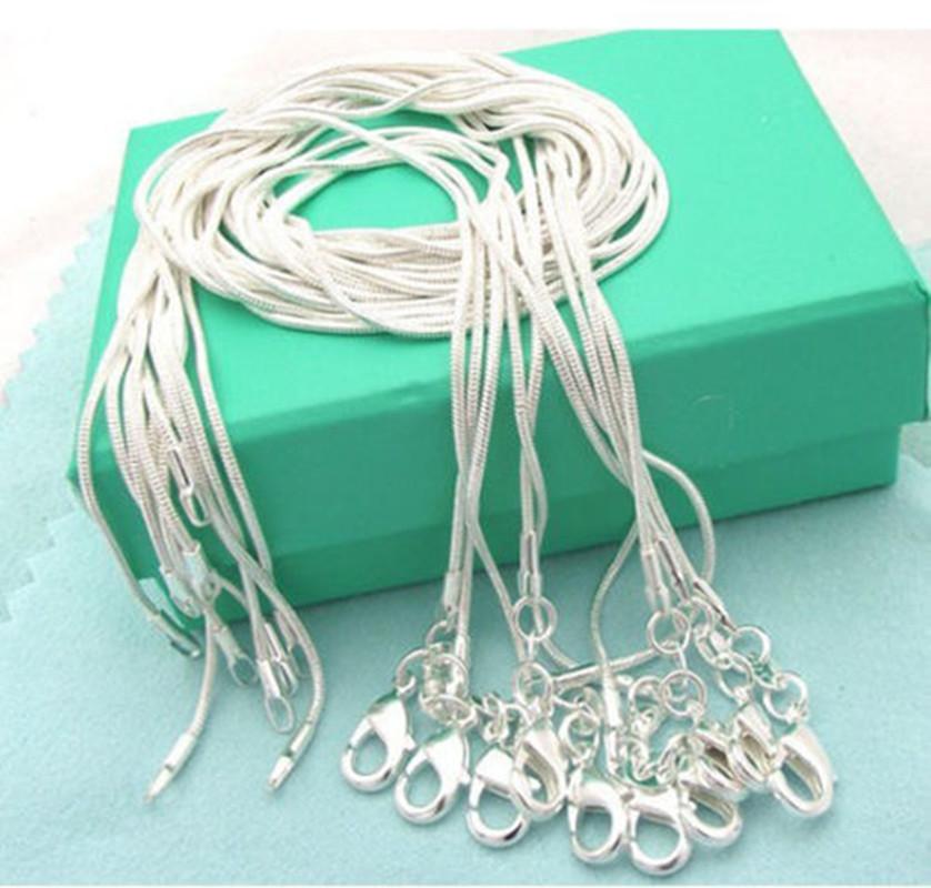 

Chains 5 Pieces/Batch (16 18 20 22 24 26 28 30 Inches) Fashion Jewelry 925 Silver Chain 1 Mm Snake Necklace