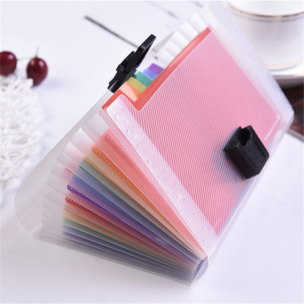 

A6 Plastic Portable File Folder Extension Wallet Bill Receipt File Sorting Organizer Office Storage Bag Folders Filing Products