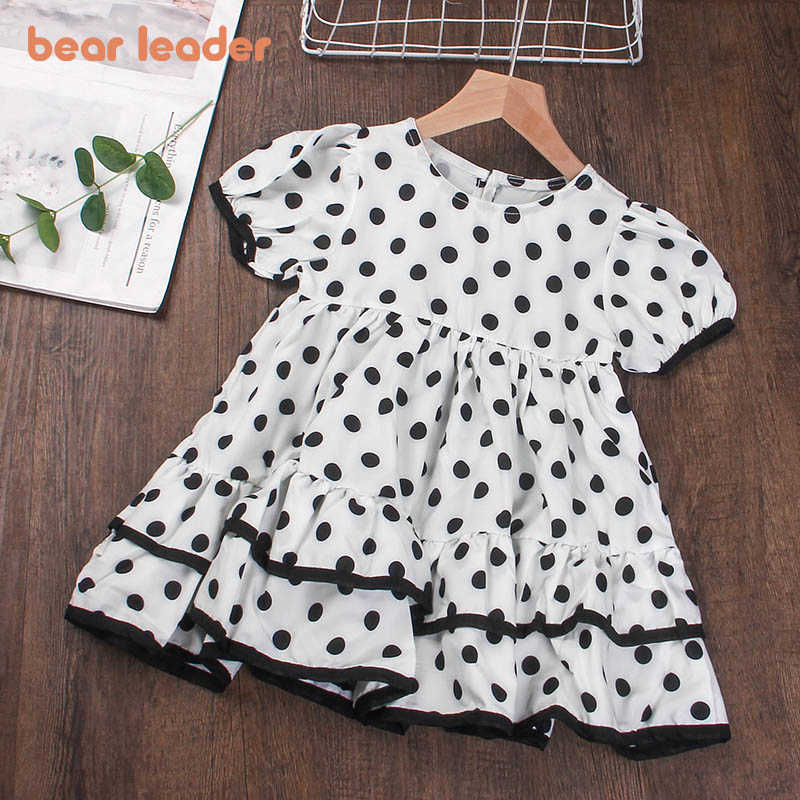 

Bear Leader Baby Girls Polka Dot Fashion Dresses Summer Kids Girl Summer Princess Vestidos Children Ruffles Costume For 3-7Y 210708, Az2802white