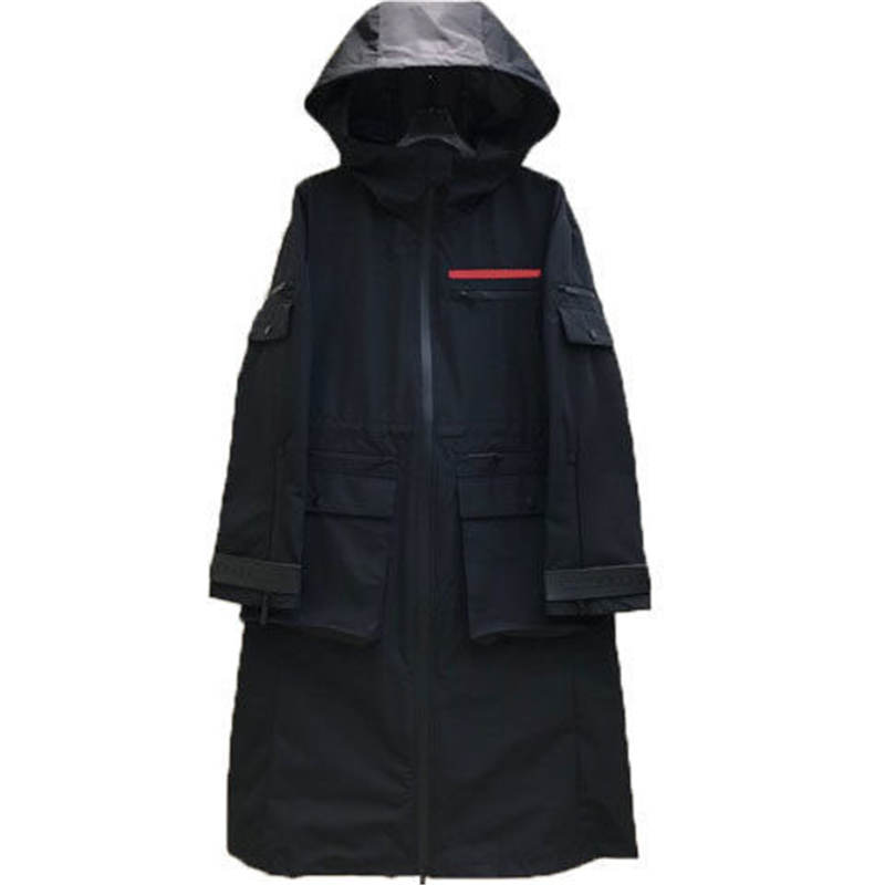 

Women Long Jacket Windbraker With Belt Adjust Coat Spring Autumn Jackets Dress Slim Style For Lady Trench Coats With Pockets, Bag