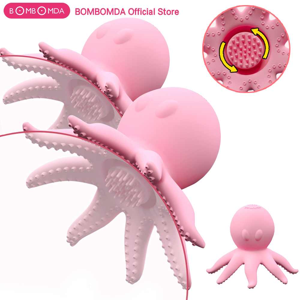 Rotating Nipple Stimulator Vibrator Female Breast Enlargement Nipples Massager Clit Vibrator Adult Sex Toys For Women USB Charge-image-733809392