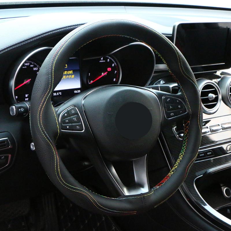 

Steering Wheel Covers DIY Universal Car Cover Sports Style PU Leather Braid For Hand Sewing With Needle&thread