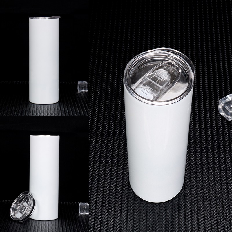 

50pcs 20oz Vacuum Insulated Car Coffee Tumblers sublimation straight Stainless Steel Bottle DIY Cups 889 Z2, White