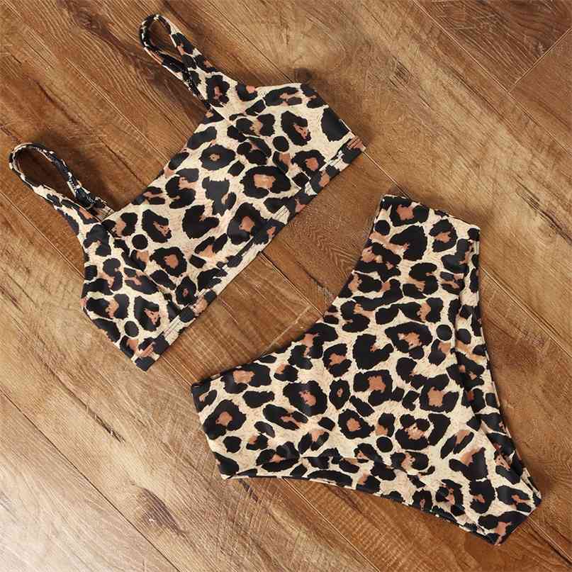

Sexy Bikini Leopard Bathing Suit High Waist Swimsuit Push Up Plus Size Beachwear Bandage Swimwear Women Bandeau Biquini 210615, B3726bp