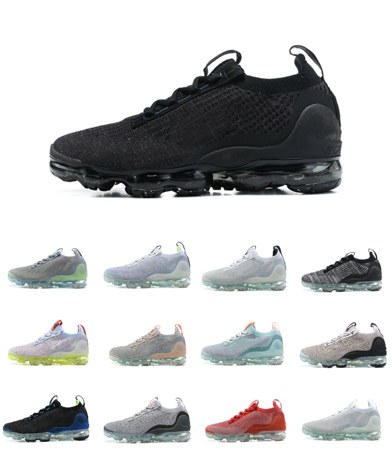

2022 Vapores knit 2021 Fly mens Running shoes Triple Black Anthracite Summit White Pure Platinum Metallic Silver Oatmeal Chilly Blue Neon women trainers sneakers, Bubble package bag