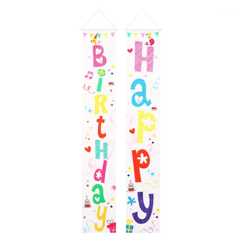 

Party Decoration 1Pair Birthday Couplet Decor Door Banner Decorative Curtain