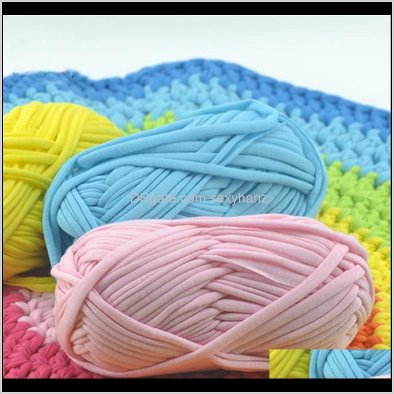 

Clothing Fabric Apparel Drop Delivery 2021 100Gpcs Super Soft Thick Chunky T Shirt For Knitting Blanket Carpet Handbag Crochet Cloth Yarn Lan