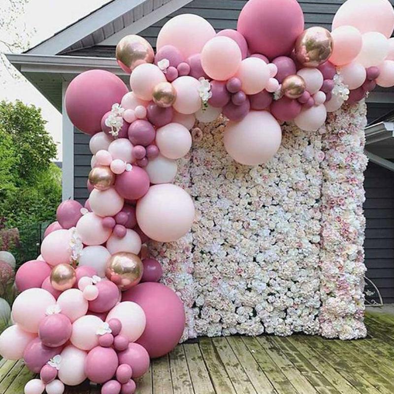 

Party Decoration Pink White Gold Latex Balloons Arch Kit Confetti Baby Birthday Backdrop Decor Garland Wedding Ballon Shower J4D1