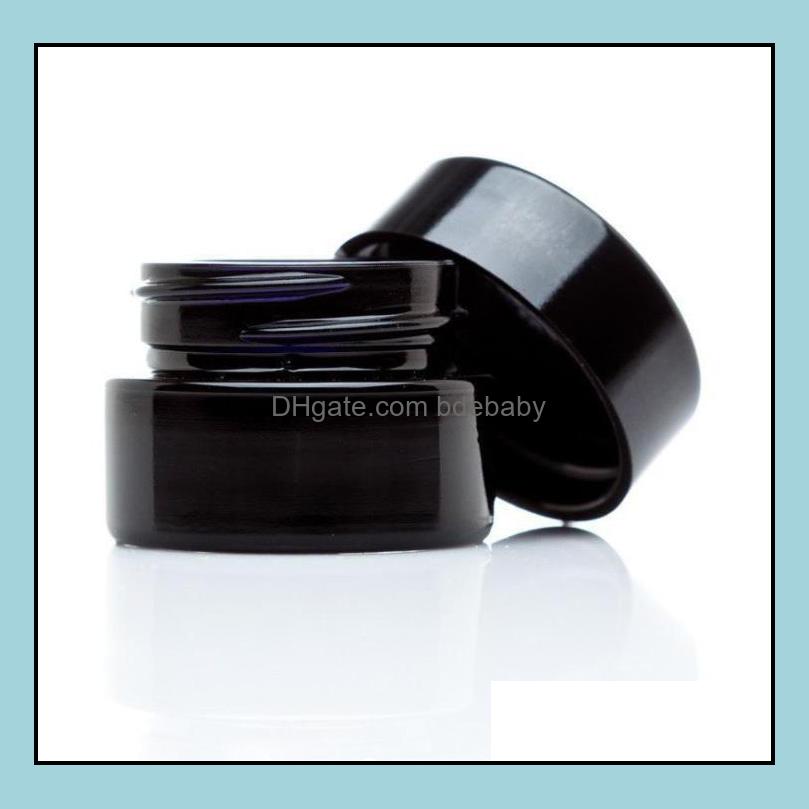 

Bottles Packing Office School Business & Industrial Uv Protection Fl Black 5Ml Glass Cream Jars Bottle Wax Dab Dry Herb Concentrate Containe