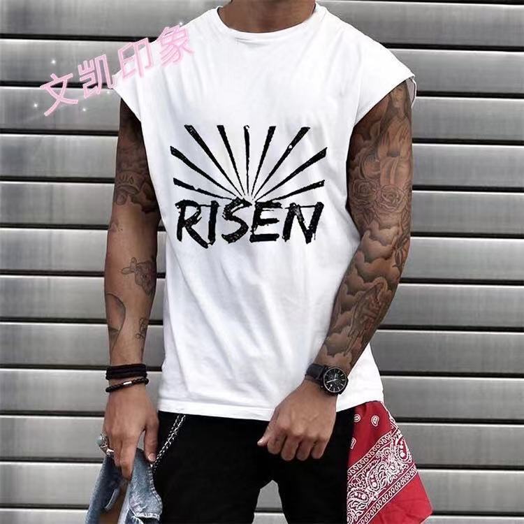 

men's svels t-shirt new personalized letter print fashion sports large men's vt, White;black