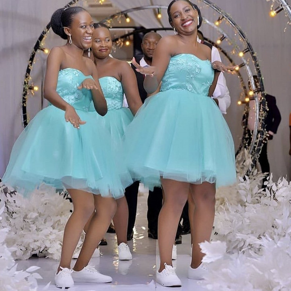 

Mint Green Bridesmaid Dresses Beach Boho Country Wedding Party Guest Short Junior Maid of Honor Gowns Formal