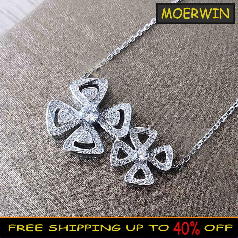 

chains original sterling silver color fashion hollow flower necklace elegant women's clavicle chain jewelry