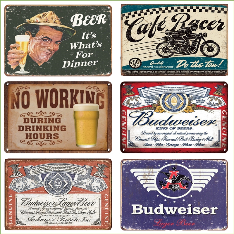 

Whiskey Beer Metal Tin Sign Vintage Home Decor Retro Bacardi Metal Poster Sign Irish Pub Kitchen Cafeteria Restaurant Decoration