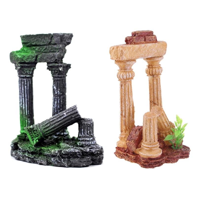 

Decorations Aquarium Fish Tank Square Rome Stone Pillars Resin Manual Decoration Retro Landscaping For 1pcs