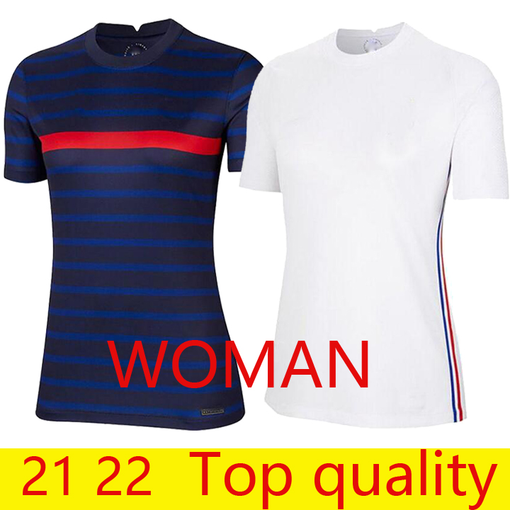 

Fans TOP quality Woman BENZEMA soccer jersey 21/22 MBAPPE GRIEZMANN POGBA FEKIR PAVARD girl shirt France Maillots de football KANTE Uniforms, Black;yellow