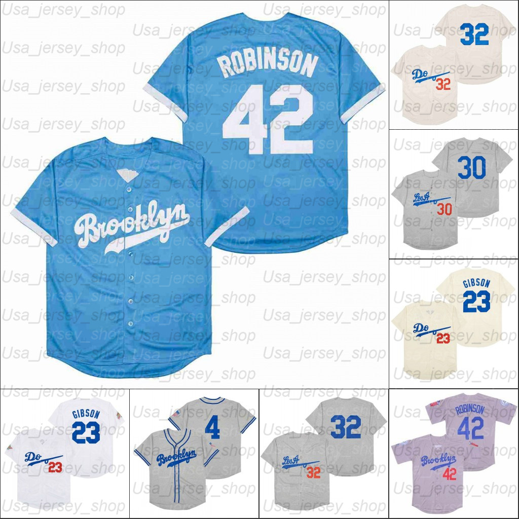 

Retro Baseball 1955 1963 and 1988 Home Jersey 32 KOUFAX 31 PIAZZA 23 GIBSON 42 ROBINSON WHITE, As photo