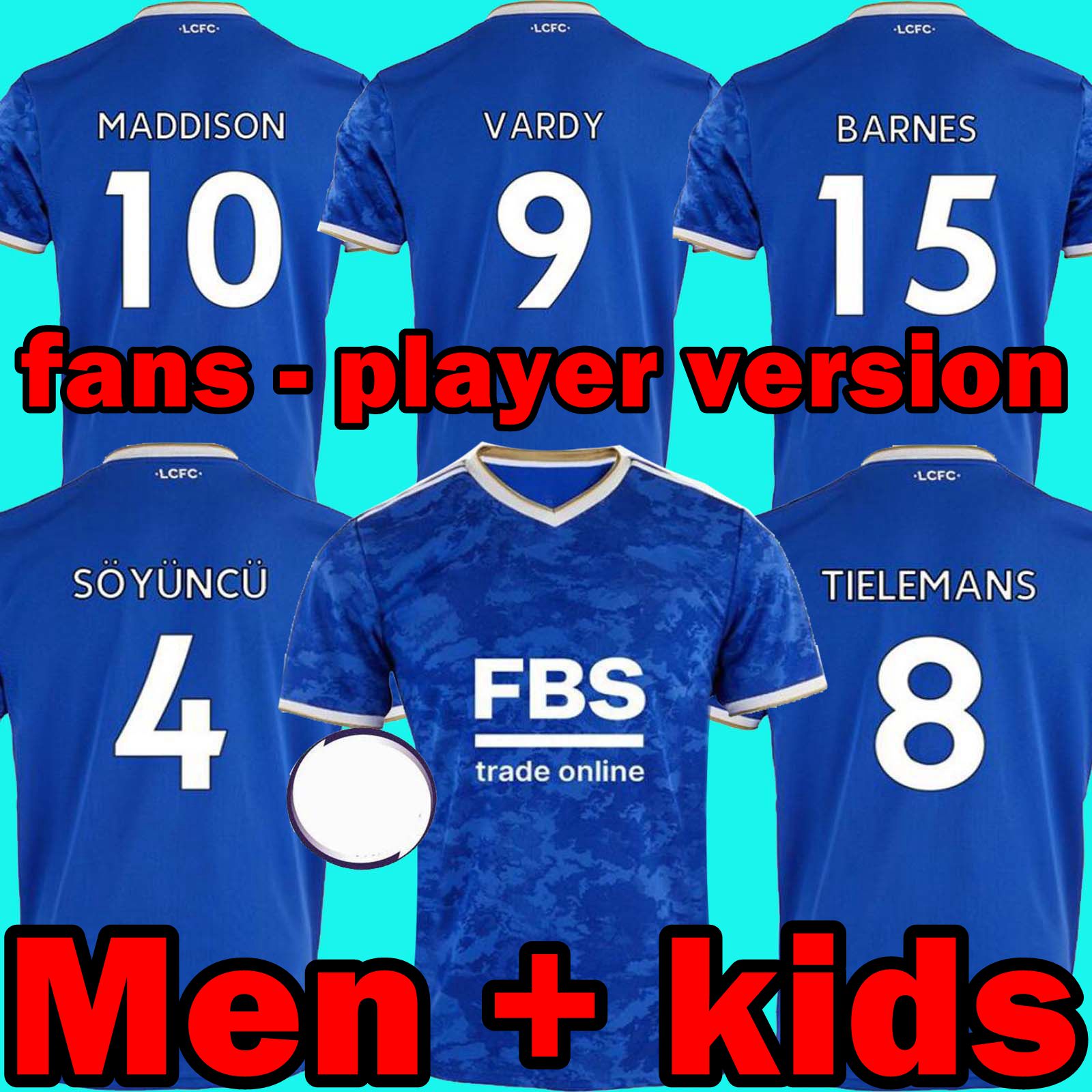 

fans player version 21  Leicester soccer jersey VARDY IHEANACHO football shirts NDIDI Tielemans BARNES 2021 2022 camisetas de fútbol Fofana MADDISON Men + kids KIT, Home fans