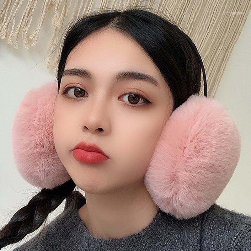 

Berets Earmuff Warm Female Winter Outdoor Korean Cute Hair Hoop Ear Simple Muff Male Cap Muffs, White