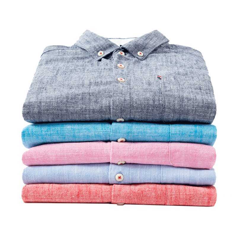 

Aoliwen brand cotton and linen solid color men shirt business casual long-sleeved office clothes clothing 210721, 8tf-mm01