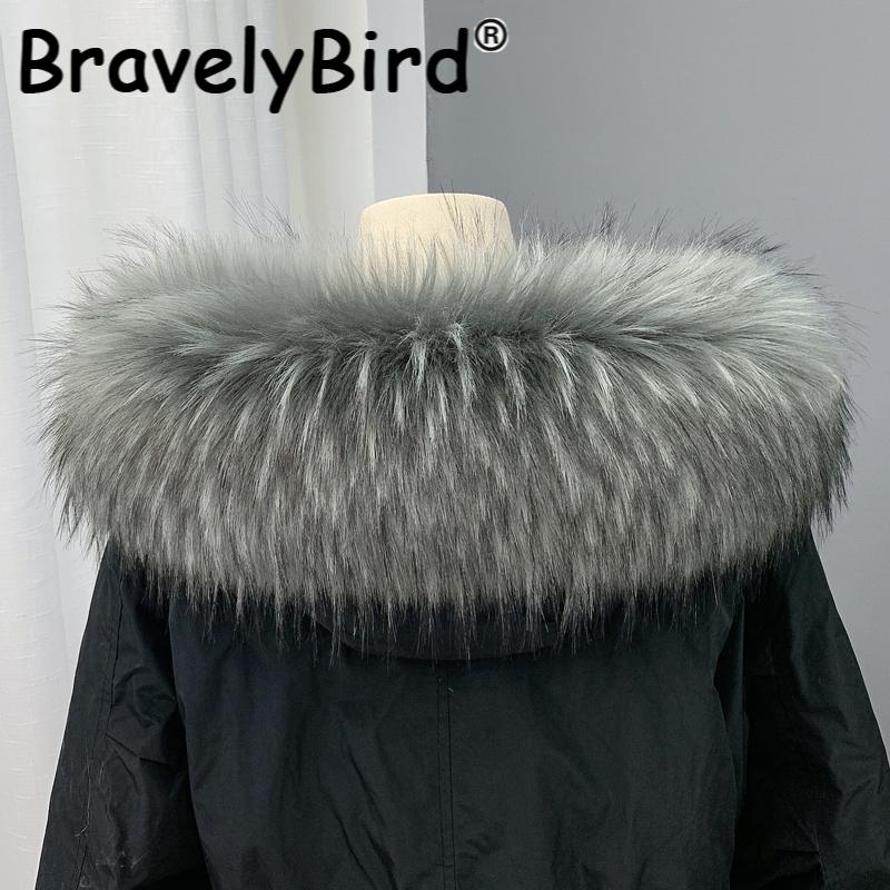 

Scarves 100% High Quality Faux Raccoon Fur Collar Winter Fluffy Scarf Women Men Children Warm Accessories DIY Jackets Decor, Blue;gray