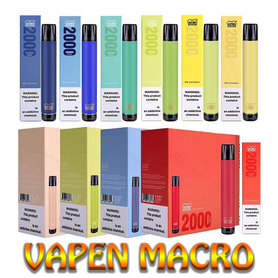 

Authentic VAPEN macro Cigarettes 2000 Puffs Disposable Vape Pen 6.0ml Pre Filled e Cigs Vapour Max Vertical Core
