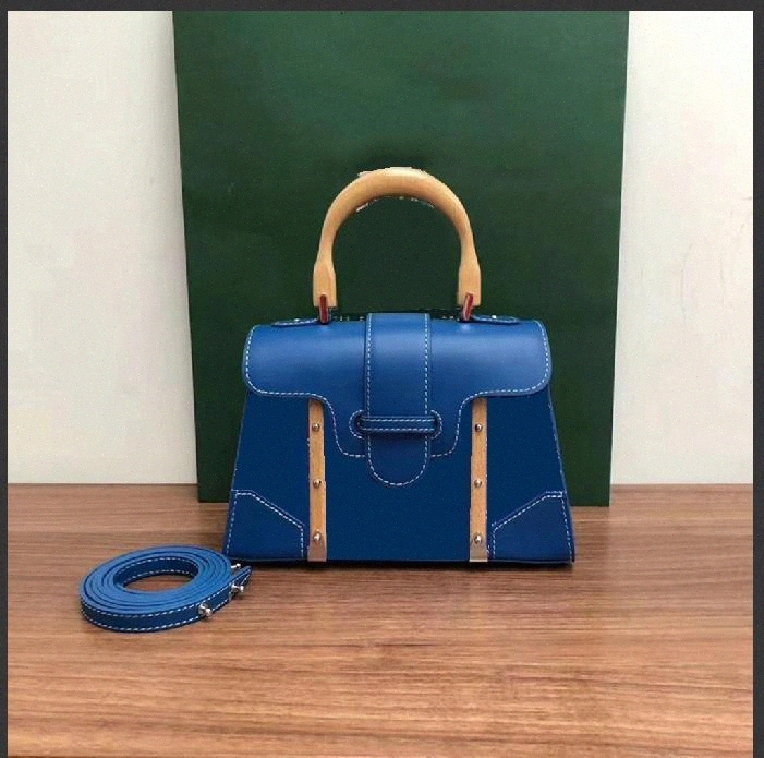 

bags goya Mini Saigon bag wooden handle handbag One Shoulder Messenger female Handbags Cowhide Wallet [with box] dust bags 21x14cm F21O#
