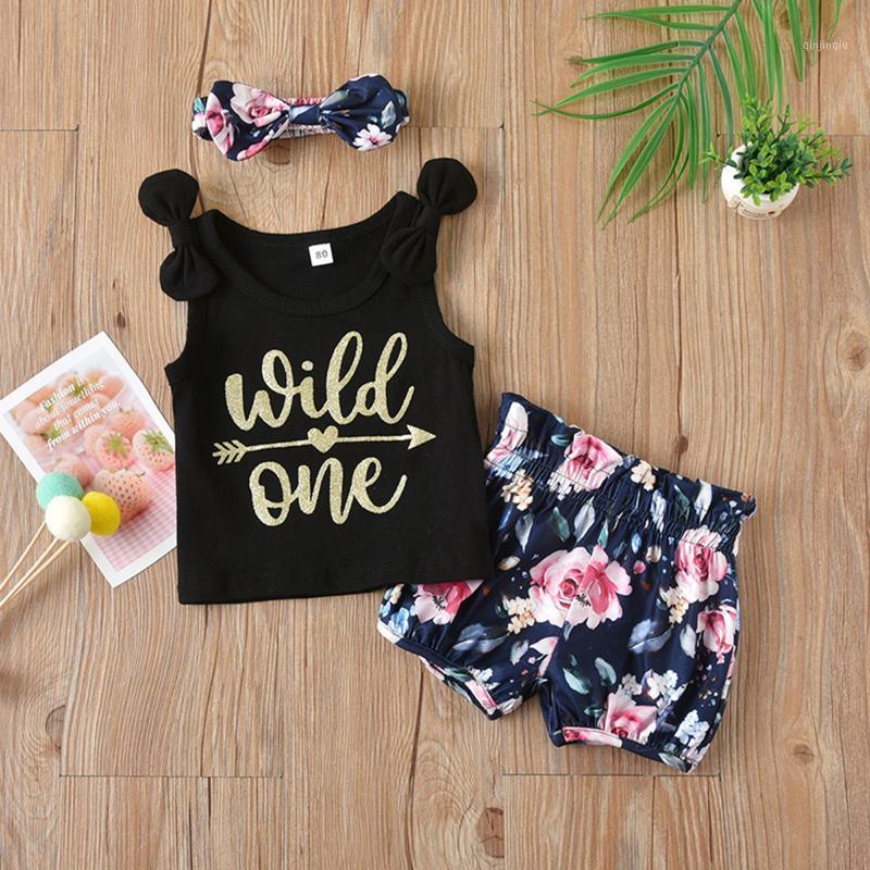 

Clothing Sets #VW Girls Bow Letter Sleeveless Tops+Floral Ruched Shorts Outfits Set Summer Born Infant Baby Clothes Ropa NiÃ±a, White
