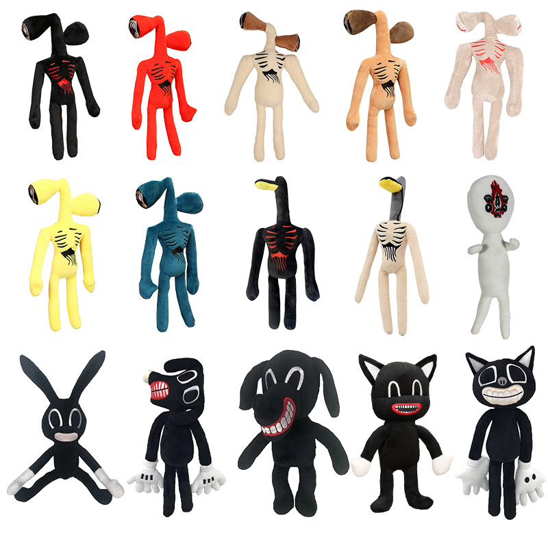 

16 styles Anime Siren Head Plush Toy Cartoon Animal Doll Horror Black Cat Long gives children a wonderful Christmas present, As picture