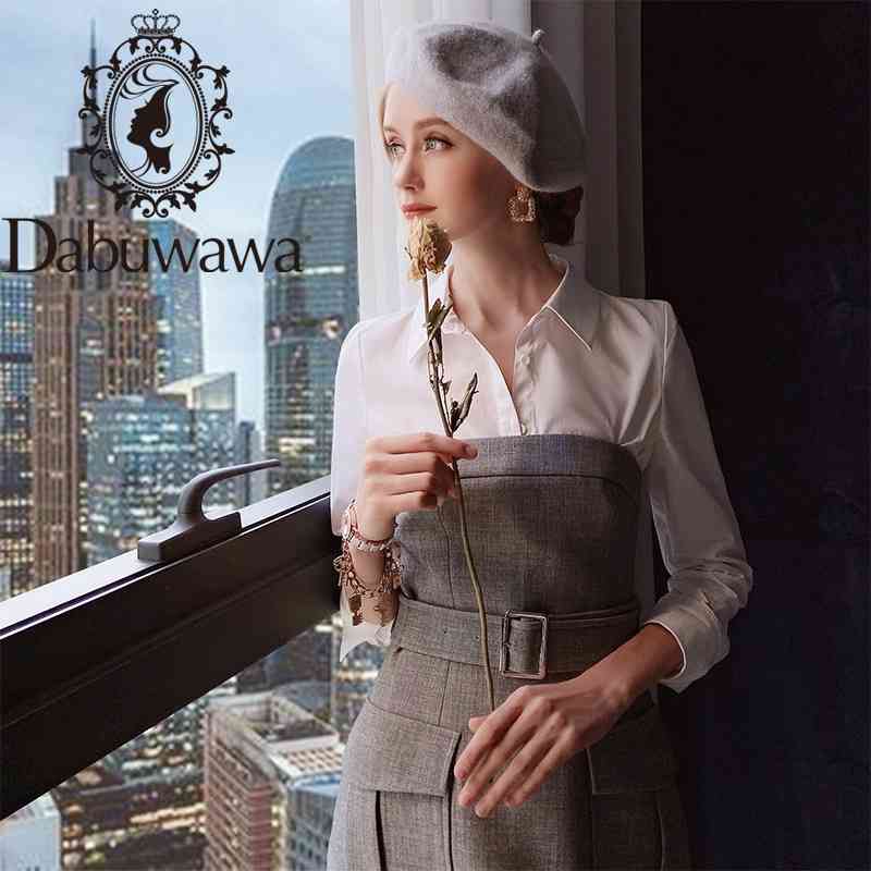 

Dabuwawa Sexy Strapless A-Line Dress Women Autumn Sashes Pocket Front Sleeveless Solid Bodycon Dresses Office Lady DT1CRS002 210520, Gray