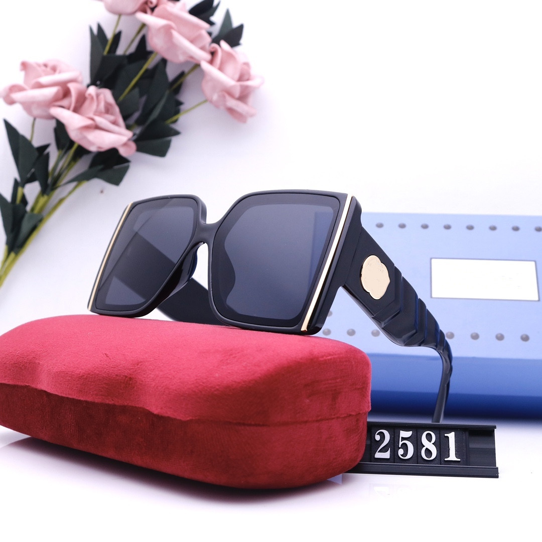 

Luxury G2581 Sunglasses Fashion Women Brand Deisnger Full Frame UV400 Lens Summer Style Big Square Top Quality Come With Case