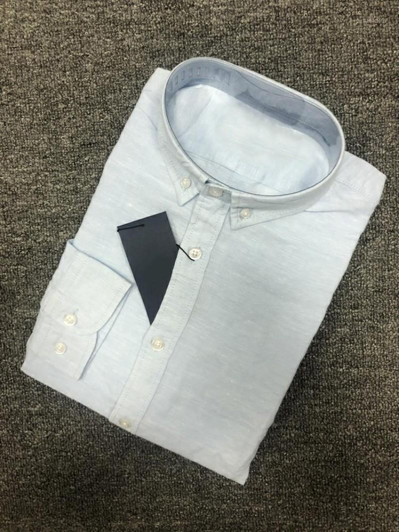 

Men's Casual Shirts High Quality Small Horse Linen Fabric Long-Sleeved Shirt Camisa Masculina Men Dress Fashion Hombre Chemises, Pink