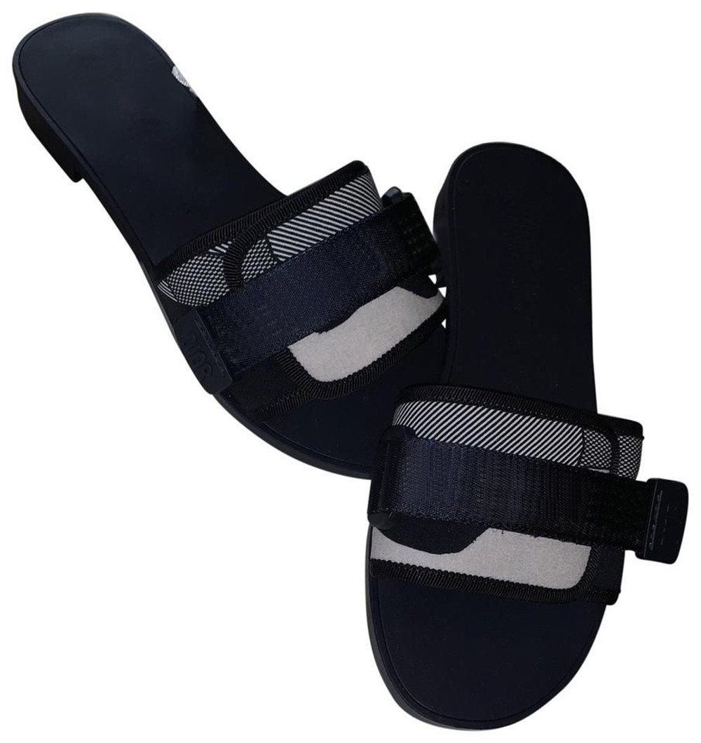 

2021 Revolution Mule Slide Slippers Women Black khaki Denim Blue Camouflage Motif Technical Fabric Designer Sandals Shoes Size 35-40