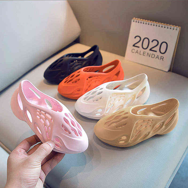 

summer Dongdong shoes children's middle school children's Coconut slippers Kanye boys and girls' Baotou girls' SANDALS BEACH SHOES, Yellow