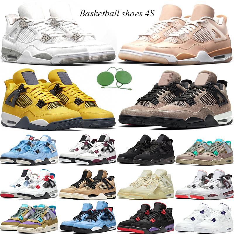 

4s Lightning 4 Men Basketball Shoes University Blue White Oreo Sail Black Cat Fire Red Taupe Haze 30th Desert Moss Noir What The Womens Sneakers Trainers, 14