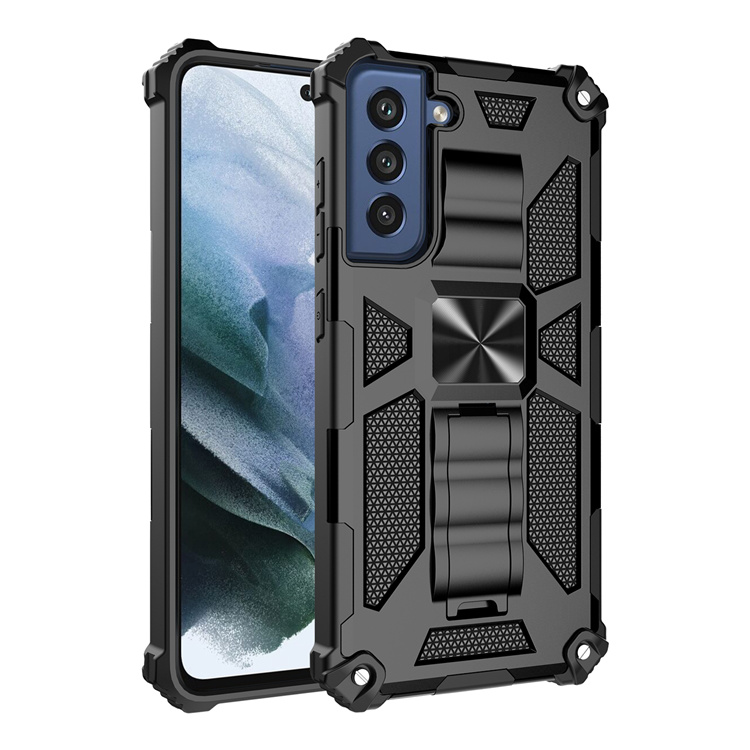 

For OPPO A54 A74 Hybrid Armor Cell Phone Cases Invisible Kickstand Magnetic Mobile Case Shockproof Cover D1, Black