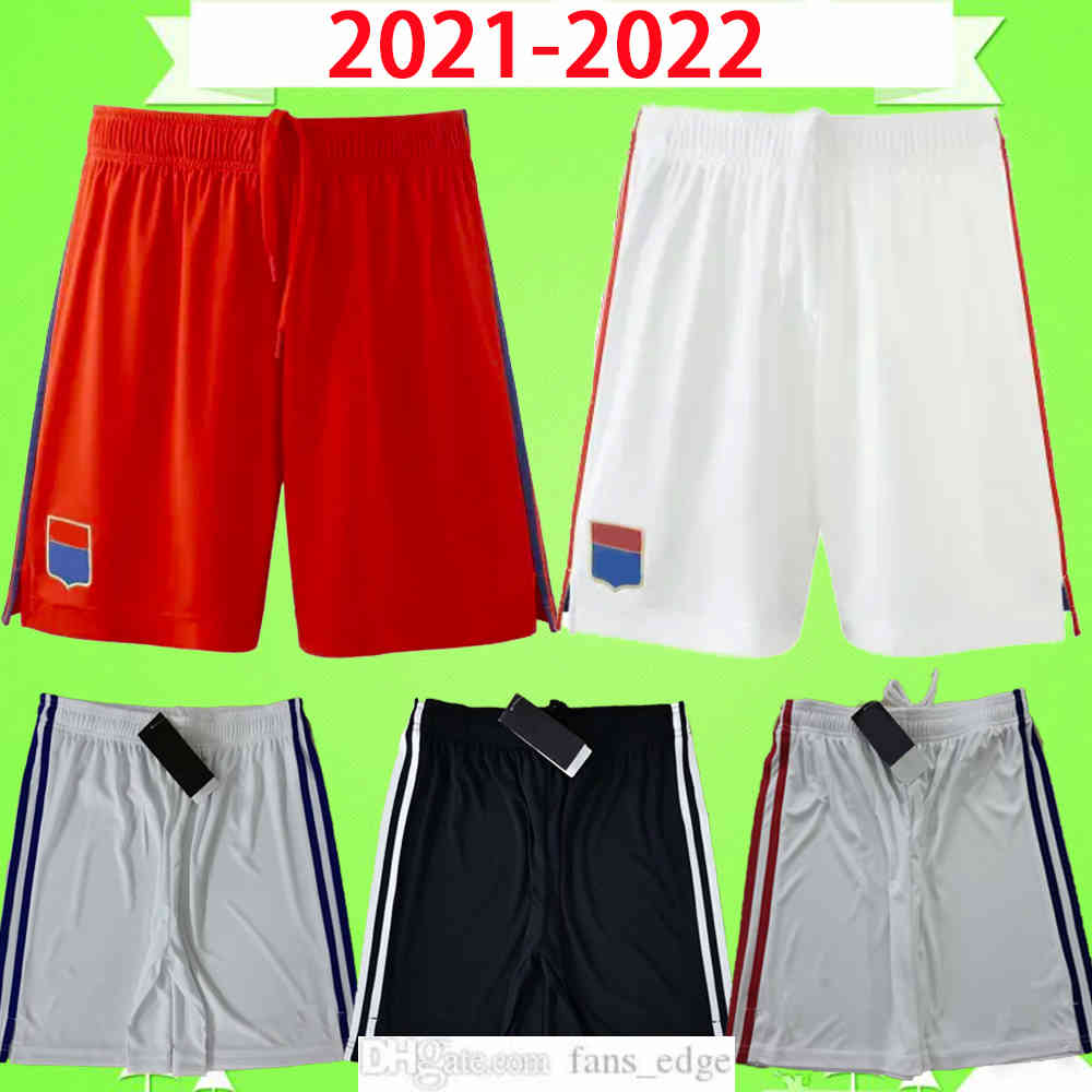 

LYON Soccer shorts 2021 2022 MEMPHIS TOKO EKAMBI Football pants 21 22 OL KADEWERE Men Kit red white SLIMANI L.PAQUETA AOUAR CHERKi BRUNO G., 2021-2022 away