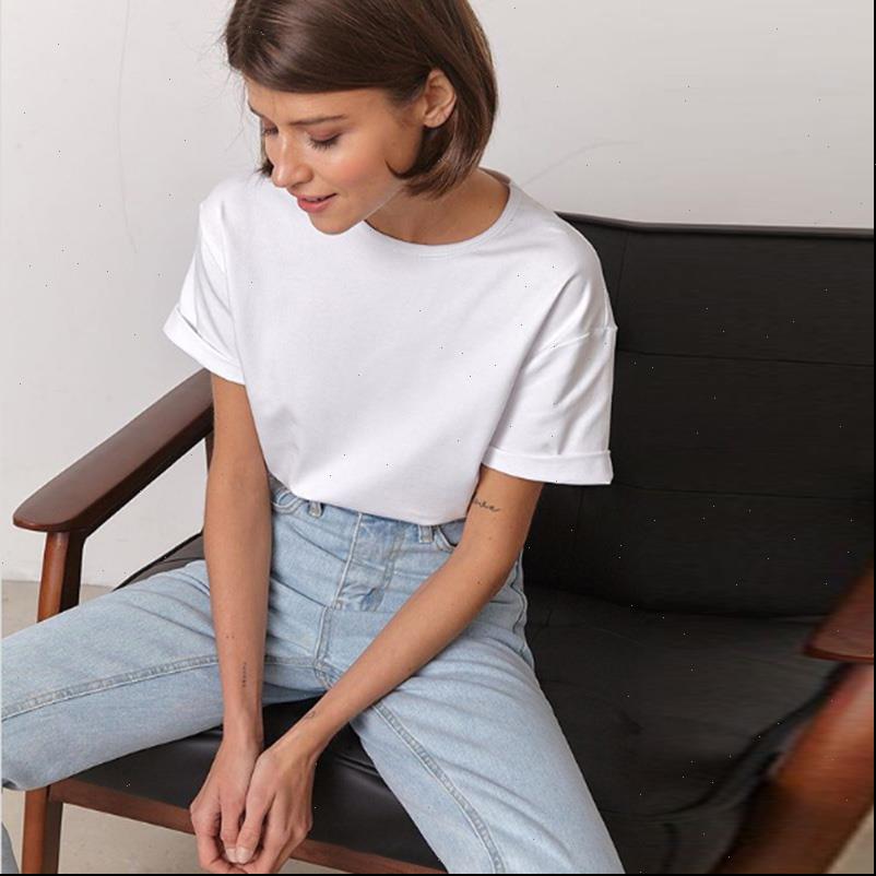 

women t shirts casual white cotton shirt short sleeve o neck office work comfort tees summer fashion base