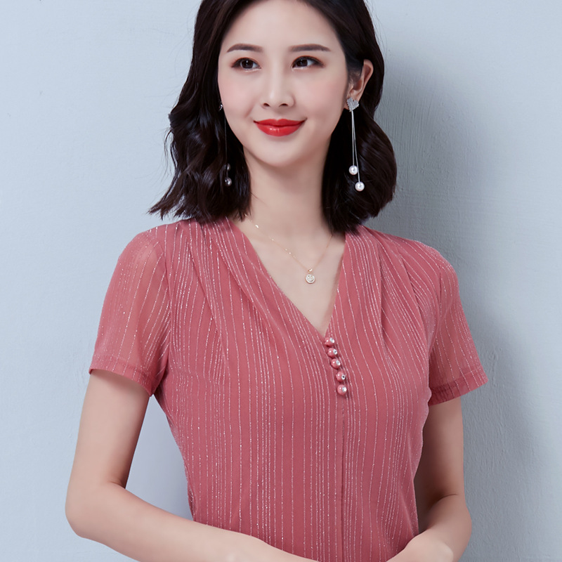 

2021 summer design engraving short sleeve fashion T - shirt women top 5968, White