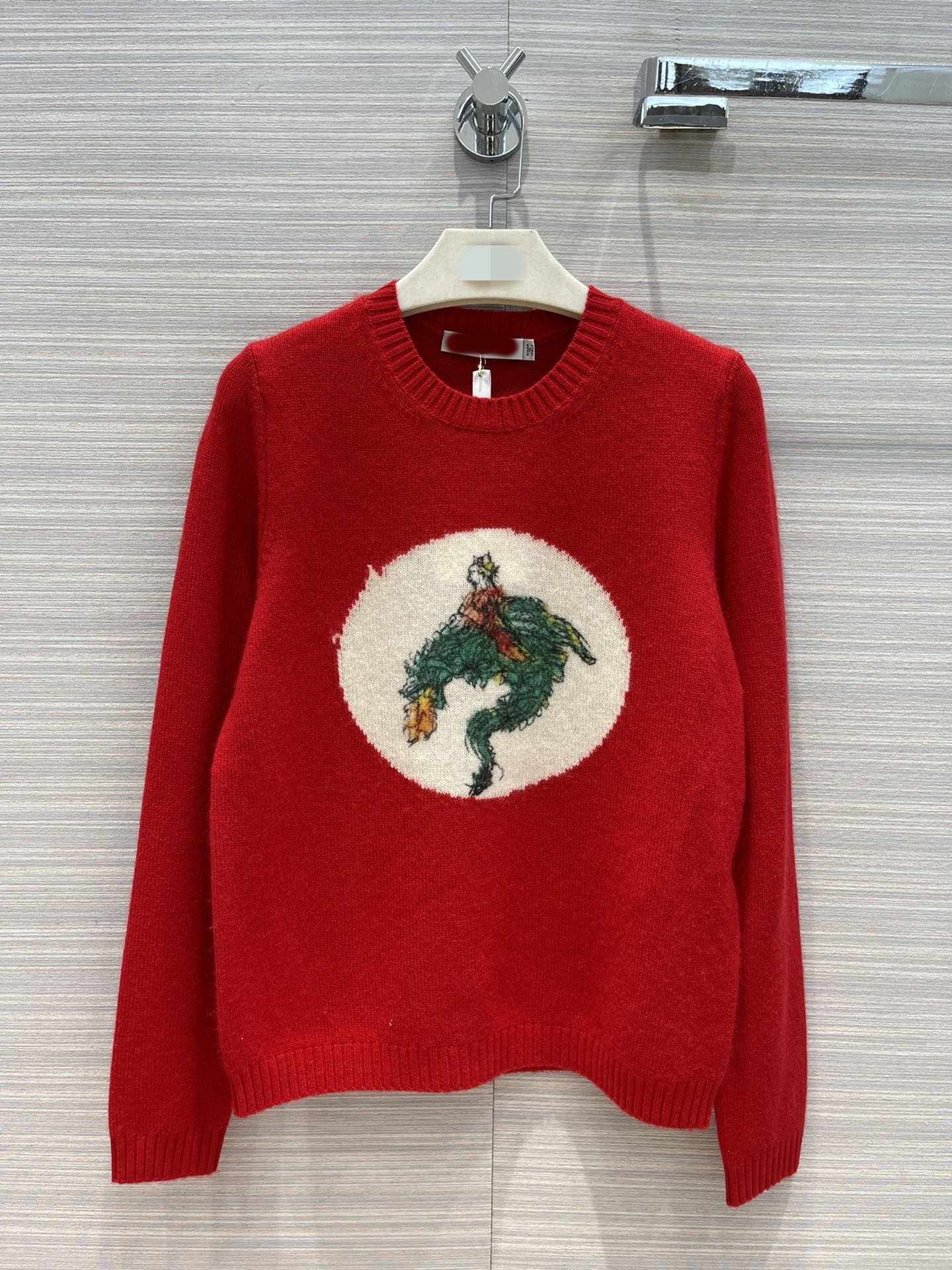 

Milan Runway Sweaters 2021 Long Sleeves O Neck Women' Sweater High End Jacquard Pullovers Designer Clothing 0618-8, Red