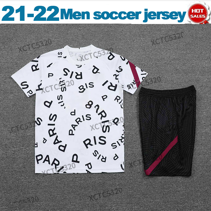 

2022 Paris maillot soccer jersey Training suit MBAPPE ICARDI VERRATTI swimsuit black white football kit adult S-2XL, Black;yellow