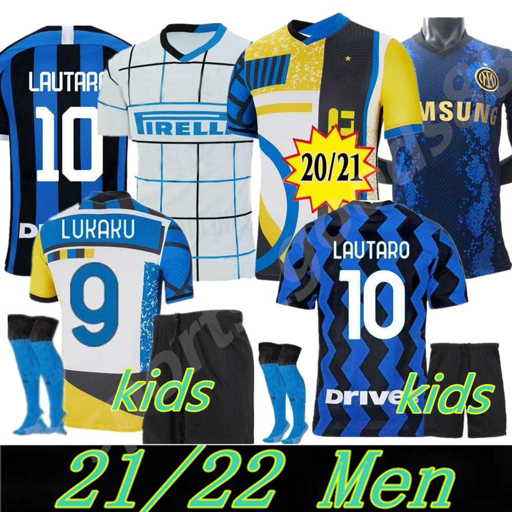 

TOP INTER soccer jersey LUKAKU MILAN VIDAL BARELLA LAUTARO ERIKSEN ALEXIS HAKIMI 21 22 football shirt 2021 2022 uniforms men + kids kit 4th fourth, 2020-2021