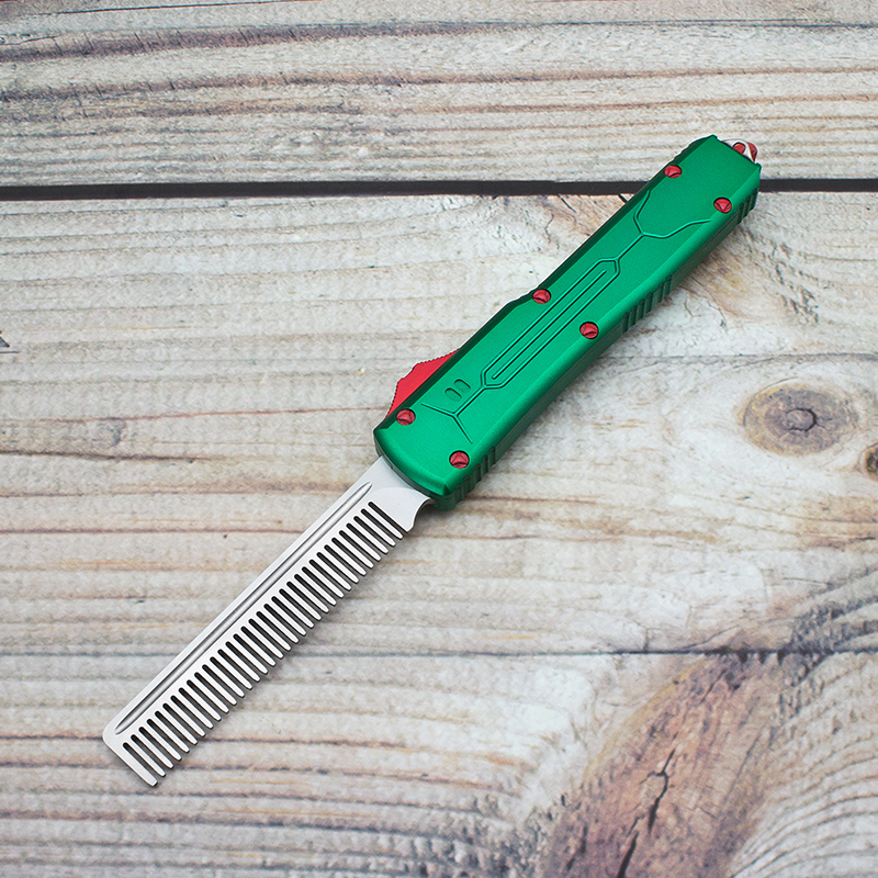 

SUZAKU MADE tactical beard comb UT special edition automatic knife aviation aluminum handle sharp D2 blade pocket EDC fashion tools custom f