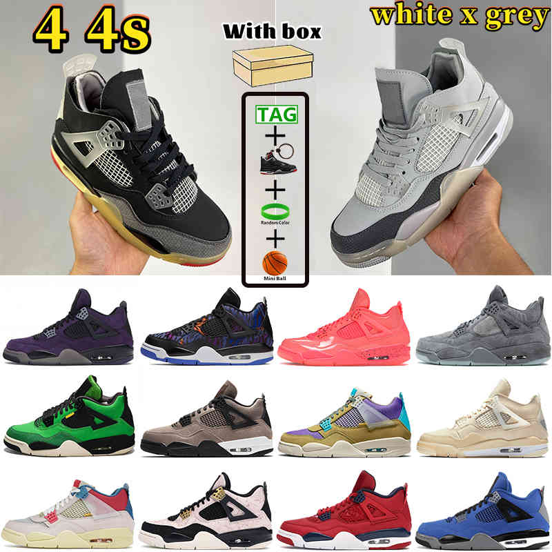 

Newest 4 4s basketball shoes white x grey Infrared Winterized Fiba Cactus purple suede cool grey hot punch Georgetown guava ice UNLA noir, 18.camo