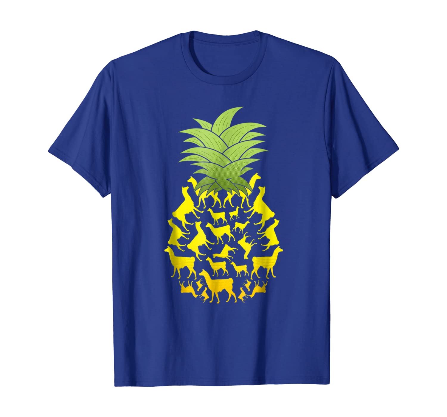 

tropical pineapple llama t-shirt alpaca, White;black