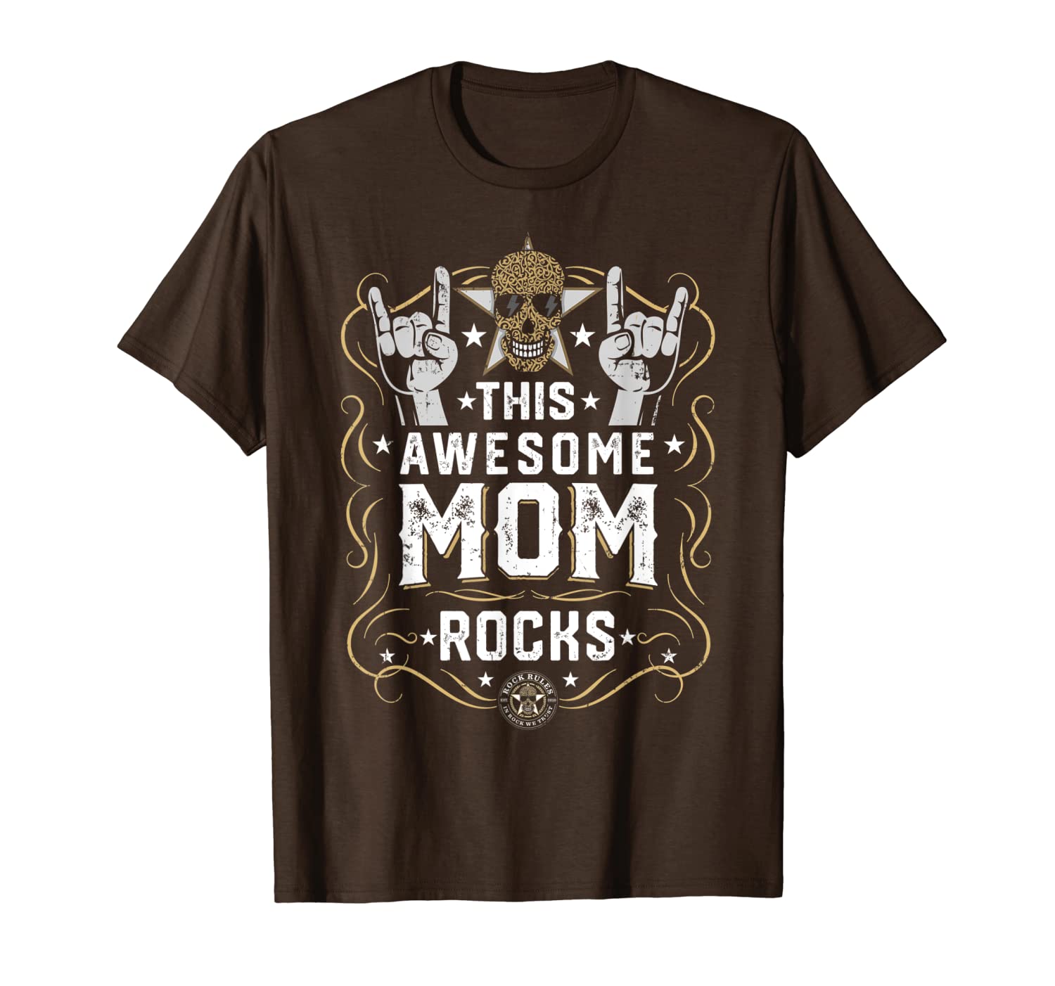 

this awesome mom rocks t-shirt gift for mother, White;black